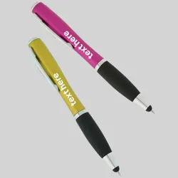 Custom Curvaceous Stylus Ballpoint With Light Pens