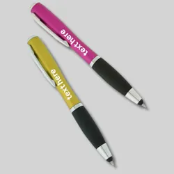 Custom Curvaceous Stylus Ballpoint With Light Pens