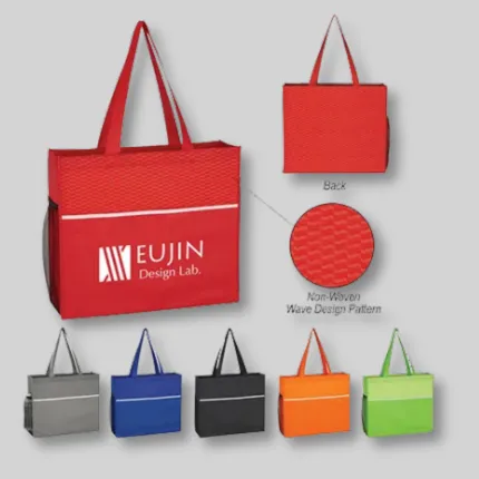 NON-WOVEN WAVE DESIGN TOTE BAG 
