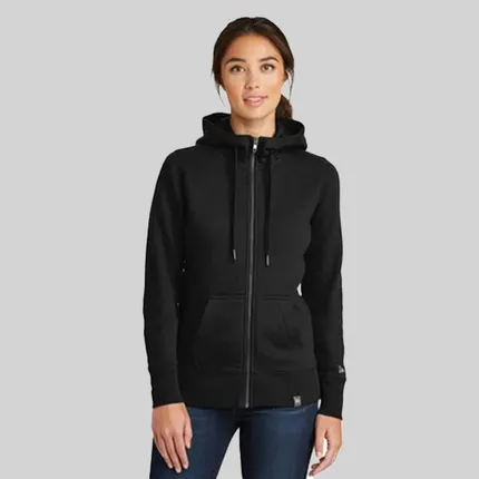 New Era Ladies French Terry Full-Zip Hoodie- Dark/All