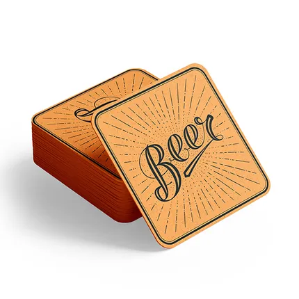 Custom Square Pulpboard Coaster - Printed Glossy