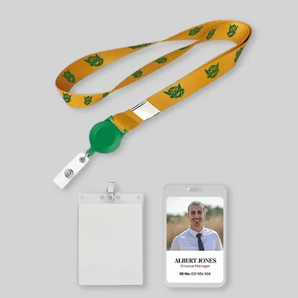 Polyester/Badge Reel/Metal Clip Lanyard Combo-B