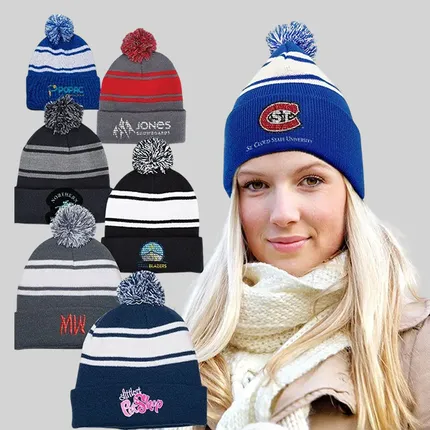 Knit Beanie with Pom Pom