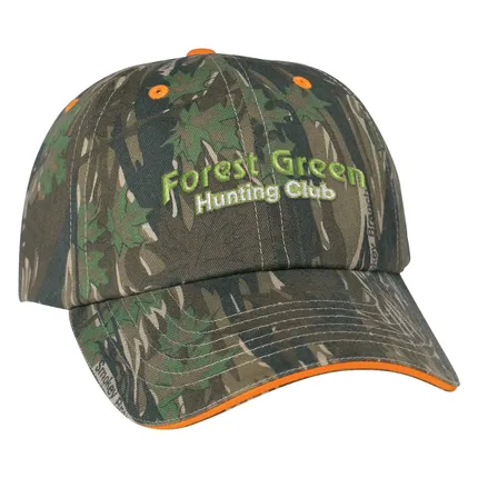 Camouflage Cap with Safety Orange Sandwich Bill