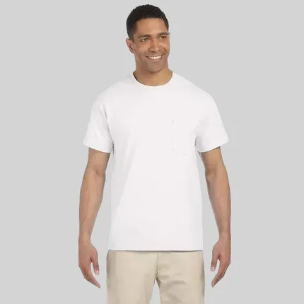 Gildan Ultra Cotton Pocket Tee - White/Neutral