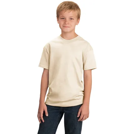 Port and Company Youth 5.4 Oz. 100% Cotton T-Shirt - White/Neutral