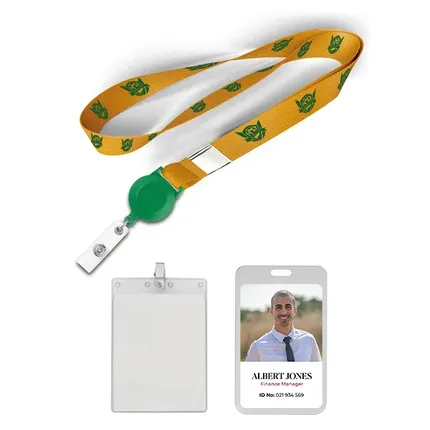 Polyester/Badge Reel/Metal Clip Lanyard Combo-B