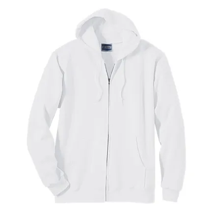 Hanes 10 oz. 90/10 Ultimate Cotton Full-Zip Hoodie - White/Neutral