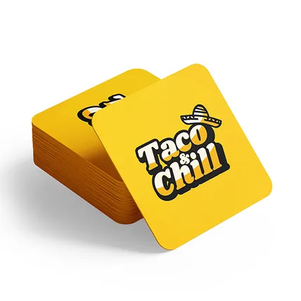 Custom Square Pulpboard Coaster - Printed Matte