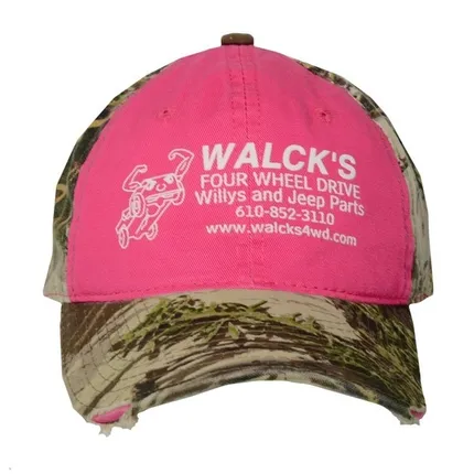 Ladies Frayed Camo Cap