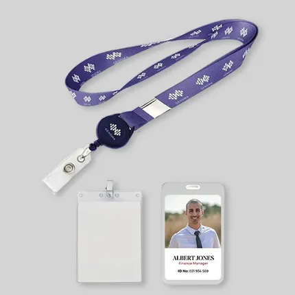 Polyester/Badge Reel/Metal Clip Lanyard Combo