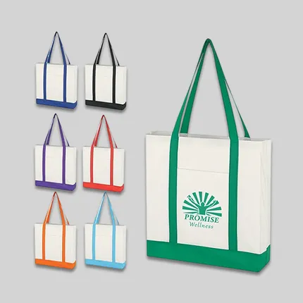NON-WOVEN TOTE BAG WITH TRIM COLORS