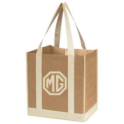 Budget Custom Non Woven Two Tone Shopper Tote Bag