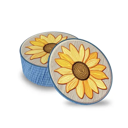 Custom Cotton & Linen Embroidered Coaster