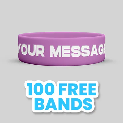 1 inch Debossed Color Filled Wristband      