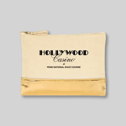 12 OZ. COTTON COSMETIC BAG WITH METALLIC ACCENT 