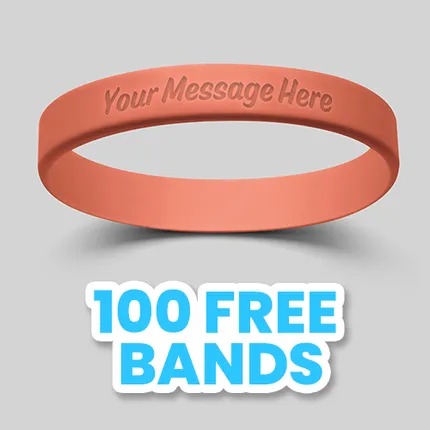1/2 inch Debossed Wristband   