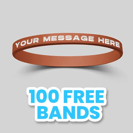 1/4 inch Color Filled Debossed Wristband       