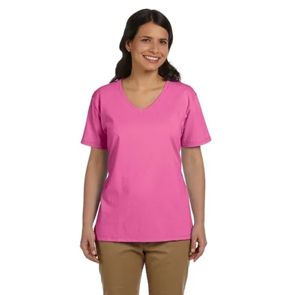 Hanes Ladies' 5.2 oz ComfortSoft V-Neck Cotton T-Shirt - Dark/Colors