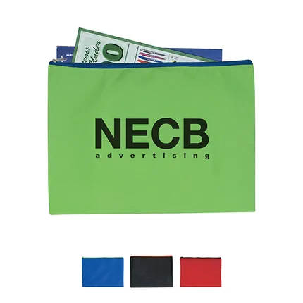 NON-WOVEN DOCUMENT SLEEVE WITH ZIPPER