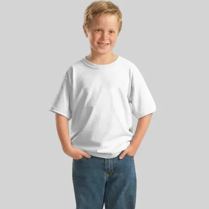 Gildan Youth Heavy Cotton 100% Cotton T-Shirt - White/Neutral