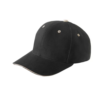 Yupoong 6-Panel Brushed Cotton Twill Mid-Profile Sandwich Cap - Dark/All