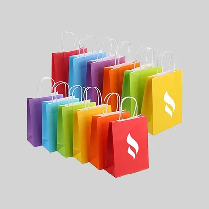Colored Paper Gift Tote Bags - BG