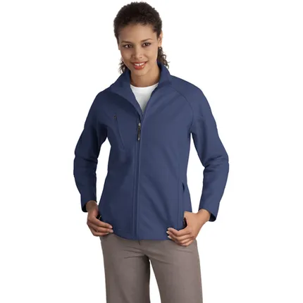 Port Authority Ladies Textured Soft Shell Jacket - Dark/All