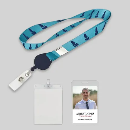 3/4 inch Polyester/Badge Reel Lanyard Combo-A
