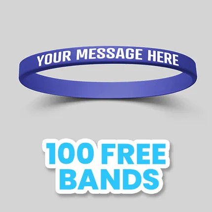 1/4 inch Debossed Color Filled Wristband       