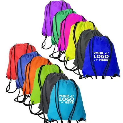 Drawstring Polyester Backpack with Triangular Corners-BG