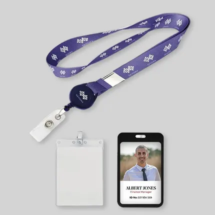 Polyester/Badge Reel/Metal Clip Lanyard Combo