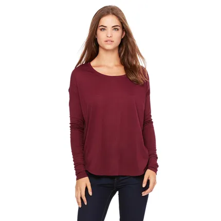 Bella Canvas Ladies' Flowy Long-Sleeve T-Shirt with 2x1 Sleeves