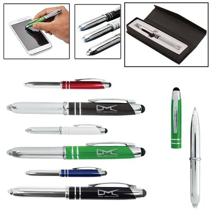 Executive 3 in 1 Metal Pen/Stylus with LED Light
