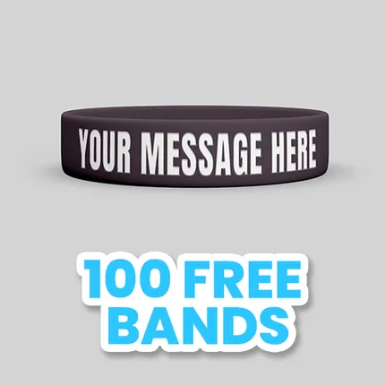 3/4 inch Color Filled Debossed Wristband   