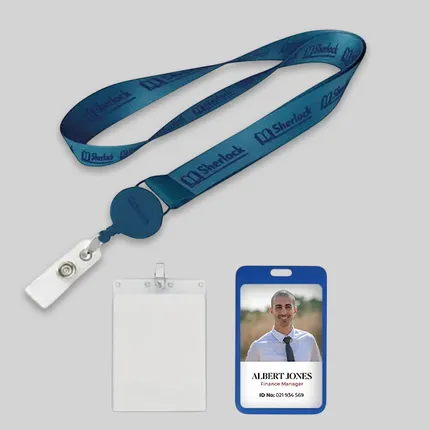 1/2" Polyester/Badge Reel Lanyard Combo 