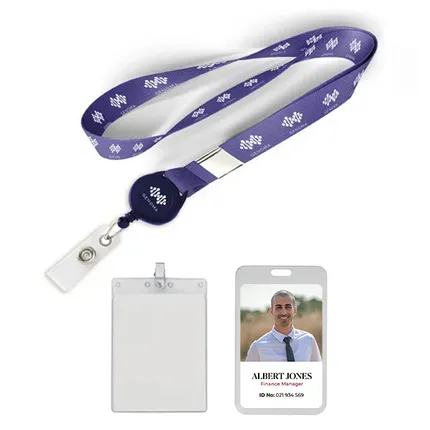 Polyester/Badge Reel/Metal Clip Lanyard Combo