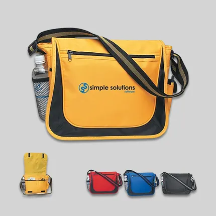 MESSENGER BAG WITH MATCHING STRIPED HANDLE