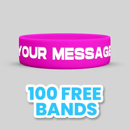 1 inch Color Filled Debossed Wristband 