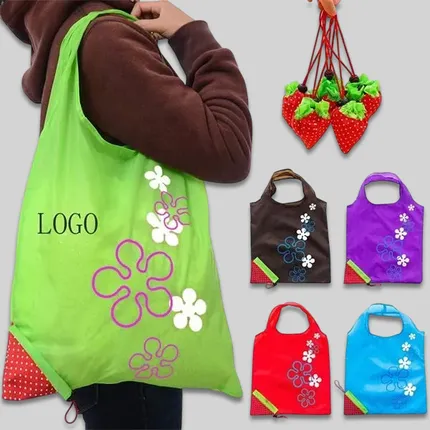 Folding Strawberry Tote Bag 