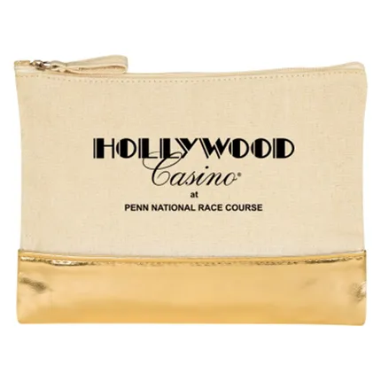 12 OZ. COTTON COSMETIC BAG WITH METALLIC ACCENT 