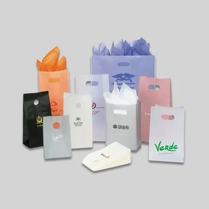  Frosted Bags With Gussets Die Cut Handle 