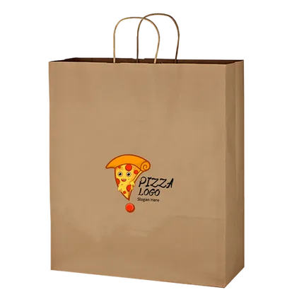 Budget Custom Kraft Paper Brown Shopping Bag - 16" x 19"