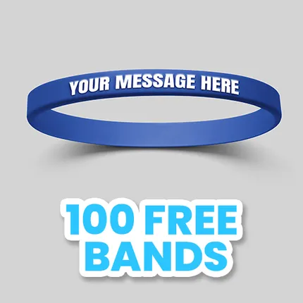 1/4 inch Embossed Printed Wristband      