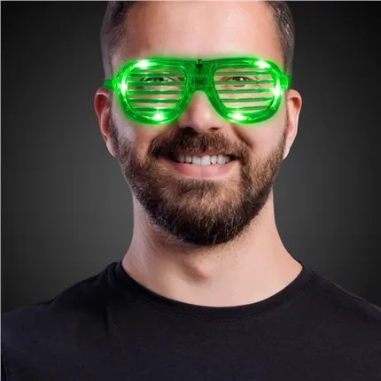 LED Green Slotted Glasses  