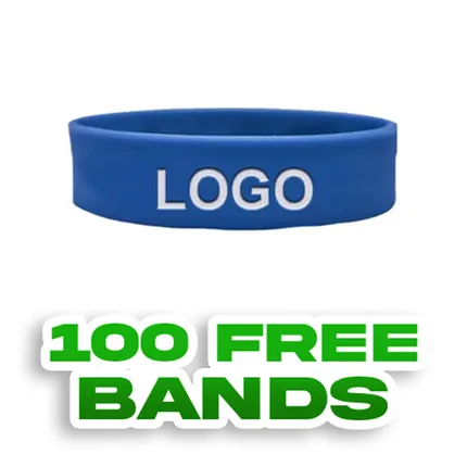 3/4 inch Color Filled Debossed Wristband    