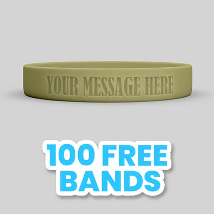 3/4 inch Debossed Wristband 
