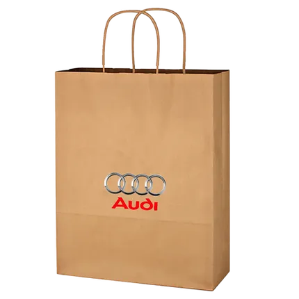 Budget Custom Kraft Paper Brown Shopping Bags - 10-x-13