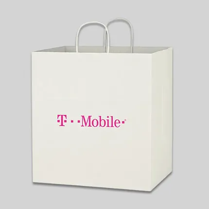 KRAFT PAPER WHITE SHOPPING BAG-14