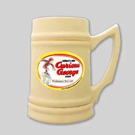 24 oz. Natural Stein with Gold Bands - Full Color